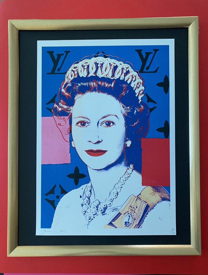 DEATH NYC Hand Signed LG Print Framed 16x20in COA QUEEN ELIZABETH WARHOL PopArt (1 of 4)