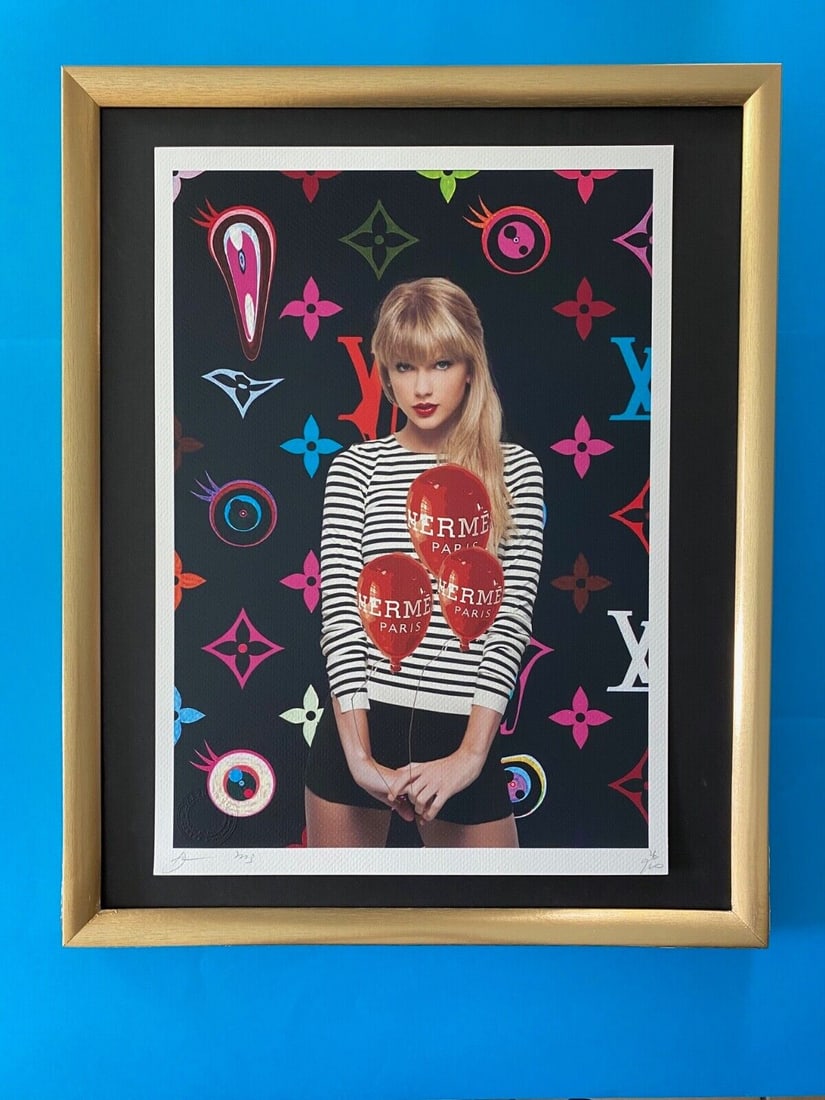 DEATH NYC Hand Signed LARGE Print COA Framed 16x20in Taylor Swift Murakami LV (1 of 6)