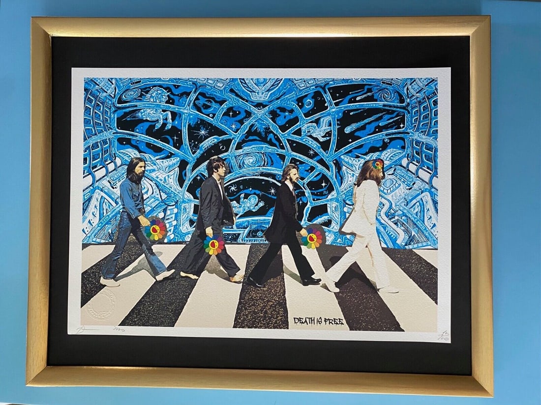 DEATH NYC Hand Signed LARGE Print Framed 16x20in w COA+ The Beatles Pop Art (1 of 7)
