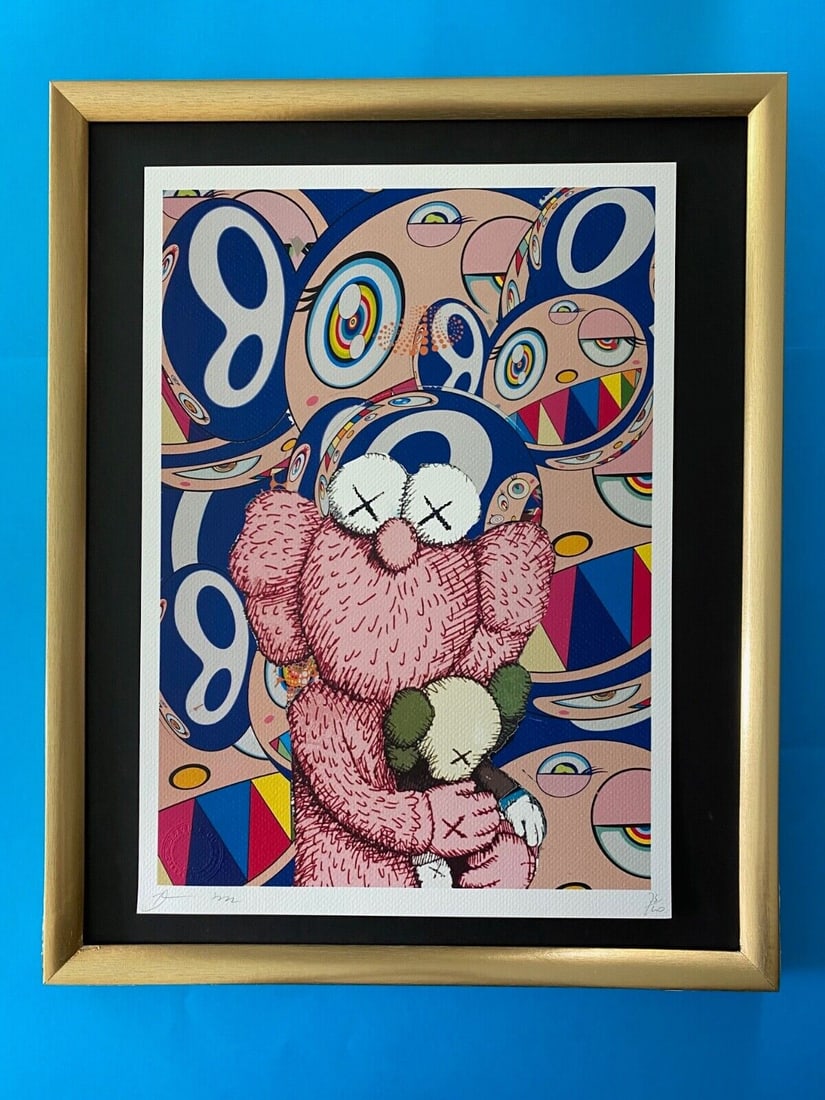 DEATH NYC Hand Signed LARGE Print COA Framed 16x20in Kaws Murakami Pop Art (1 of 7)