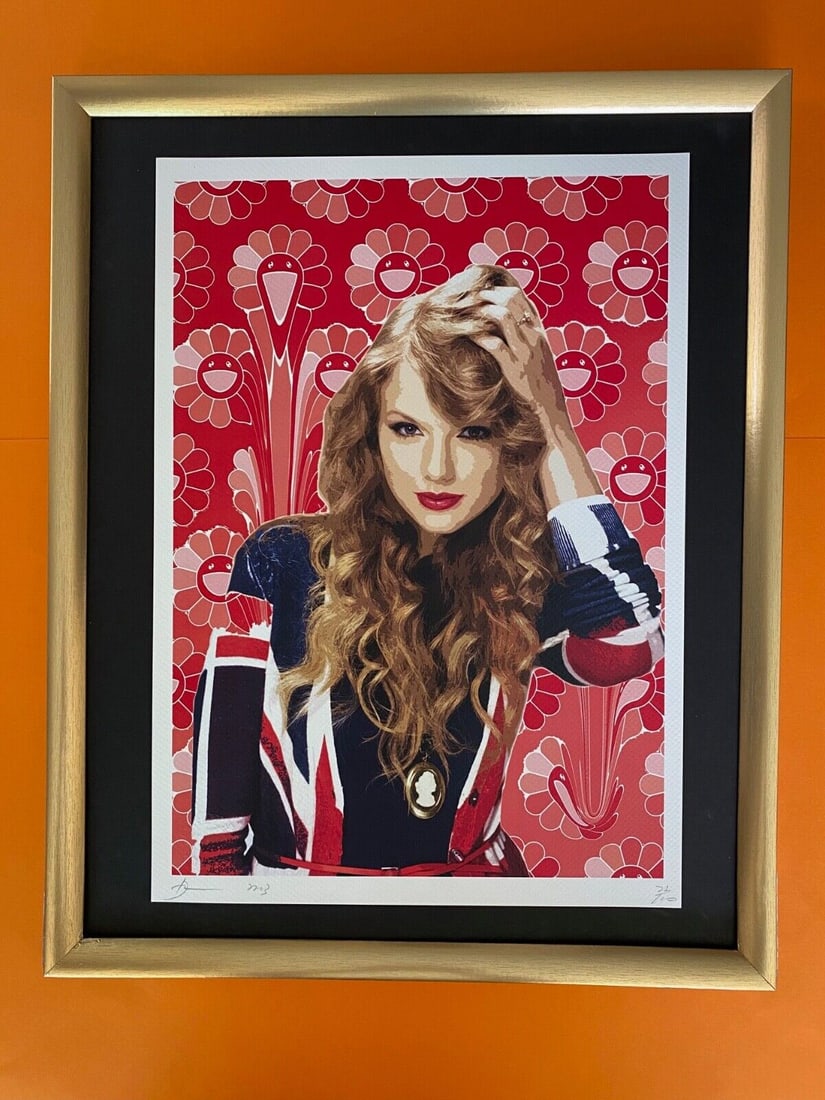 DEATH NYC Hand Signed LARGE Print Framed 16x20in TAYLOR SWIFT / MURAKAMI (1 of 6)