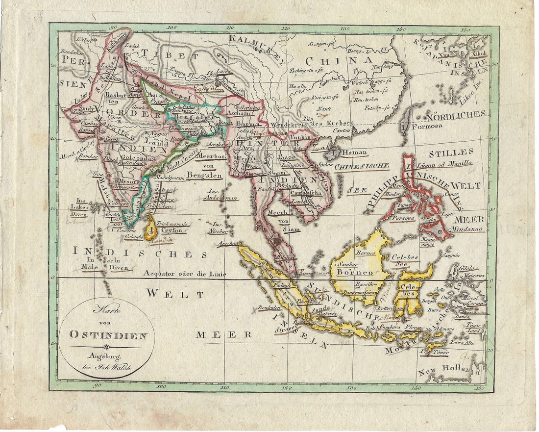 1818 Walch Map of India and Southeast Asia -- Karte von Ostindien (1 of 1)