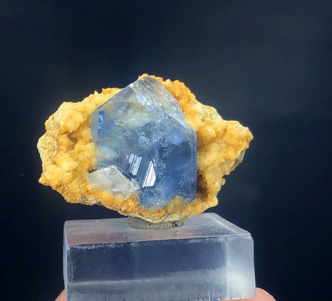 Blue Celestine Crystals With Calcite Mineral Specimen From Baghdis, Afghanistan - 85.25 Carats (1 of 1)