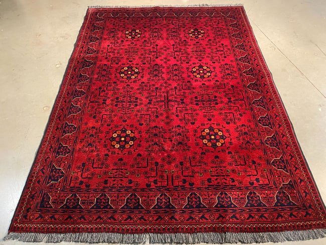 MAGNIFICENT AFGHAN RUG 5'.0"X6'.9" (1 of 1)