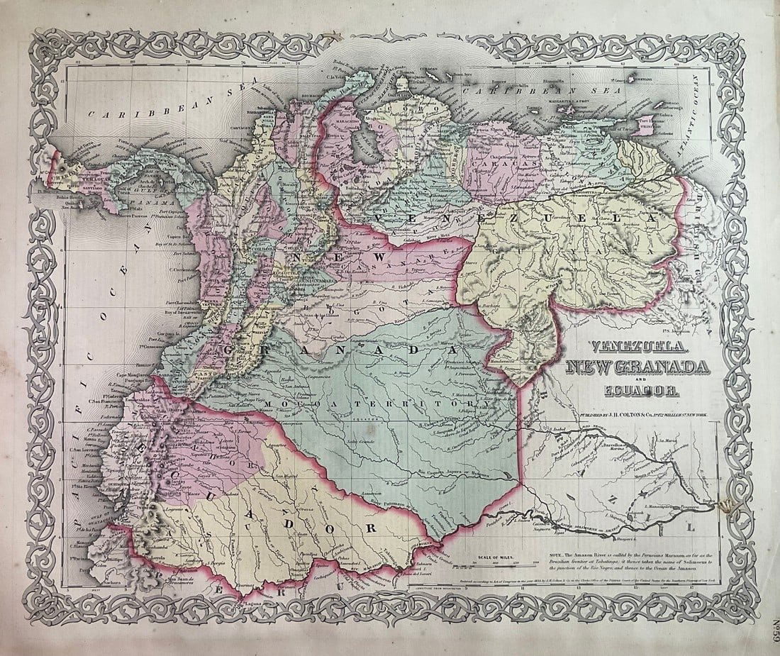 Map of 1859. Colombia, Venezuela & Ecuador by Colton. (1 of 1)