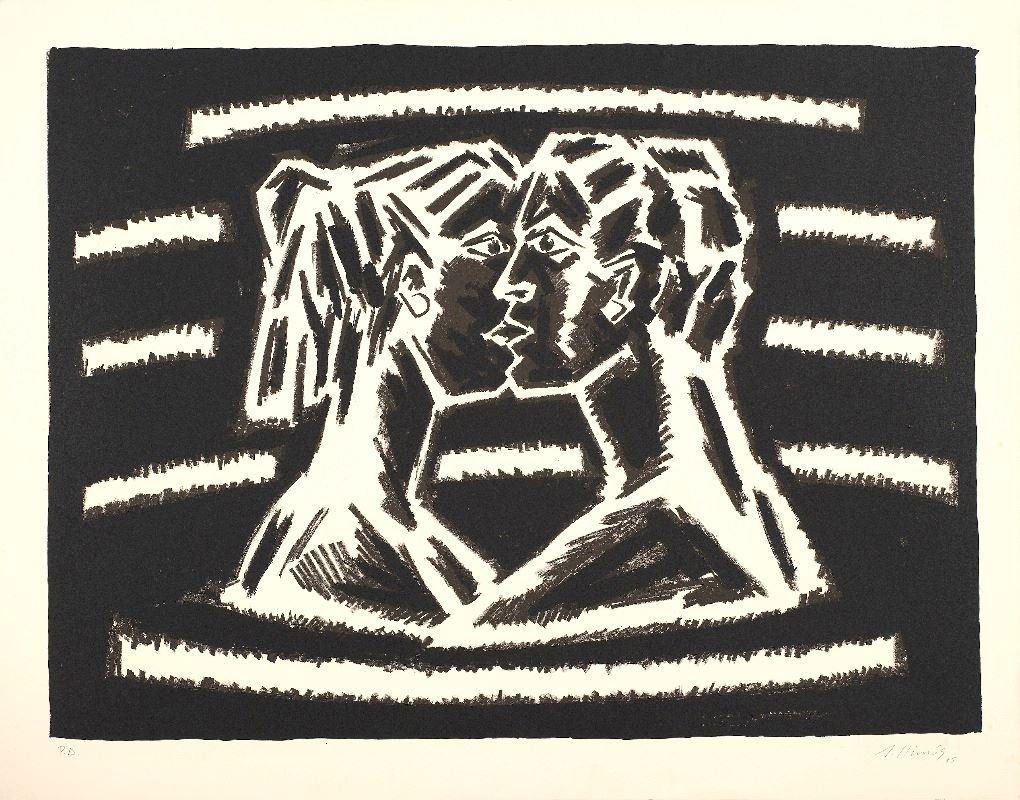 Robert Llimos Spanish lithograph 1985, 23.7 x 31.5 in.: Artist: Robert Llimos (Spain, 1943) Work Title: Coleccion Roberto LLimos Date/Period: 1985 Medium: lithograph Overall Size: 23.7 x 31.5 in. (60 x 80 cm.) Reserve: $170.00 Shipping: Domestic: Flat-rate