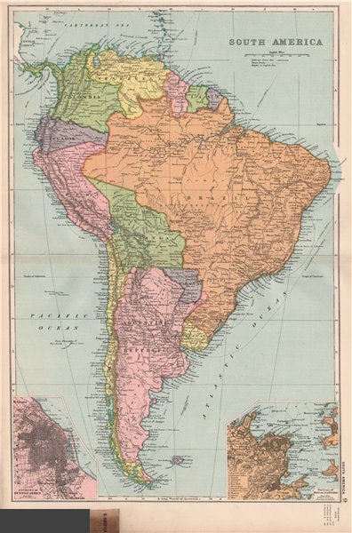 SOUTH AMERICA. Buenos Aires Rio de Janeiro. Bolivia < Chaco War. BACON 1903 map (1 of 2)