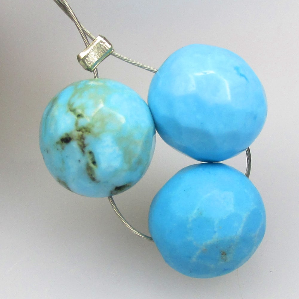 9.60 Ctw Natural 3 Drilled Turquoise Round Ball Beads: No Reserve! Title: 9.60 Ctw Natural 3 Drilled Turquoise Round Ball Beads Stone Clarity: Opaque Gemstone:Natural Turquoise Beads Carat Weights: 9.6 Size/Dimensions: 7.80 to 8.10 mm / 3 PC's Additional 
