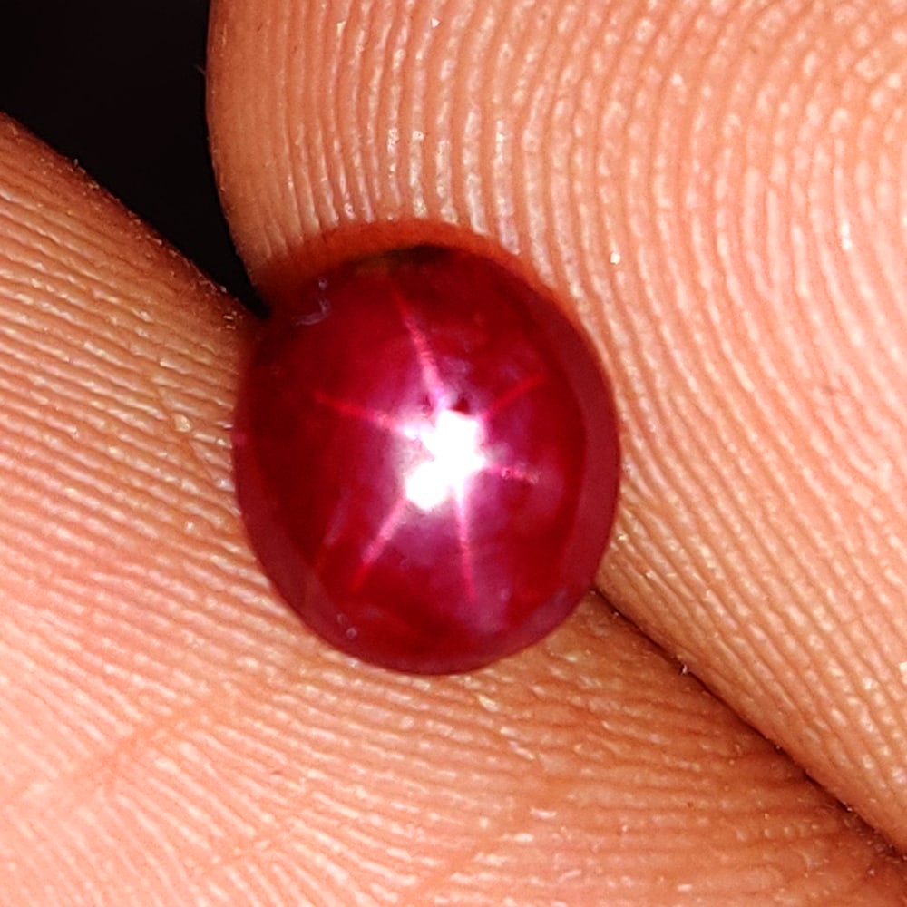 1.23 Ctw Natural Six Line Red Star Ruby Oval Cab (1 of 2)