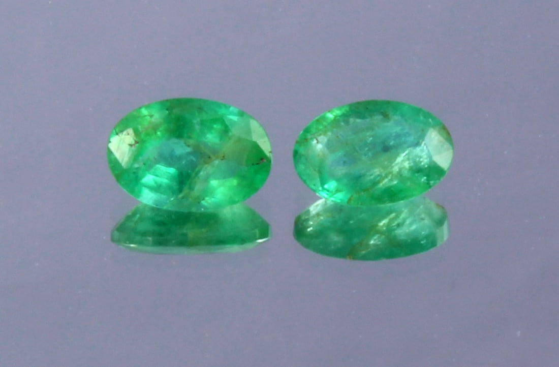 Gourgeous " Natural Zambia Emerald " 0.78 Cts Natural Zambia Emerald Pair (1 of 6)