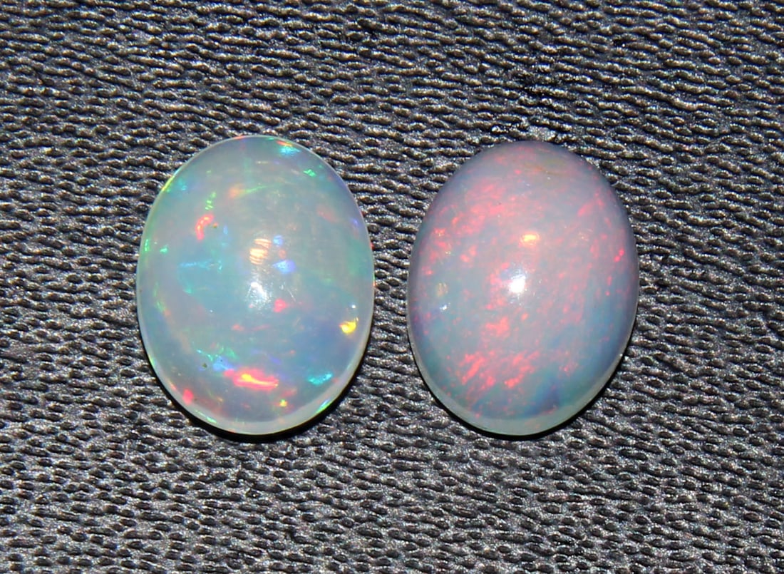 Lovely " Fire Ethiopian Opal " 1.55 Cts Natural Ethiopian Opal Pair (1 of 2)