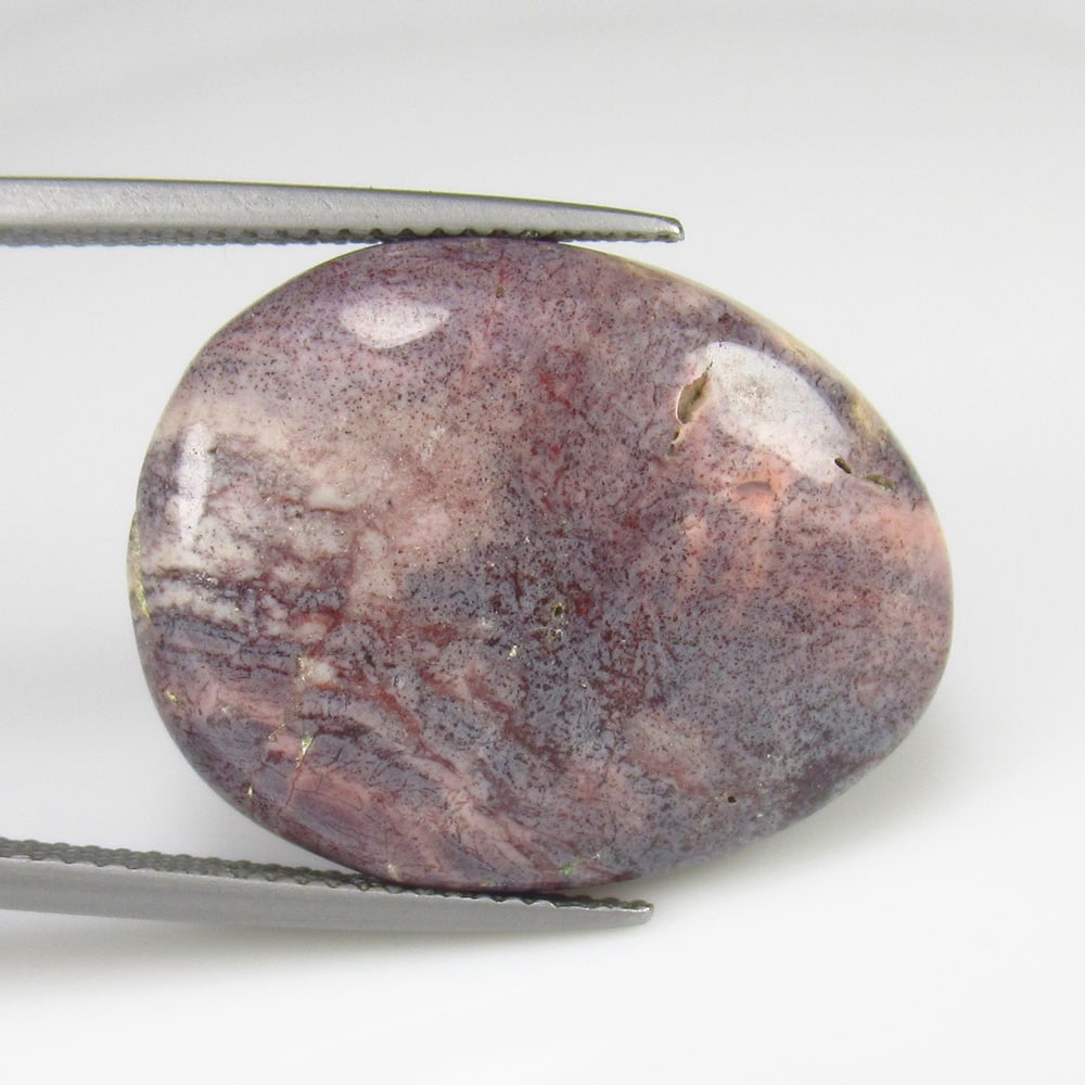 17.85 Ct - Natural Lepidolite Jasper: No Reserve! Title: 17.85 Ct - Natural Lepidolite Jasper Description: Gemstone Metal Purity (If Applicable):- Gemstones: Jasper Carat Weights: 17.85 Size/Dimensions:26.0 x 18.6 x 5.0 mm Additional Info