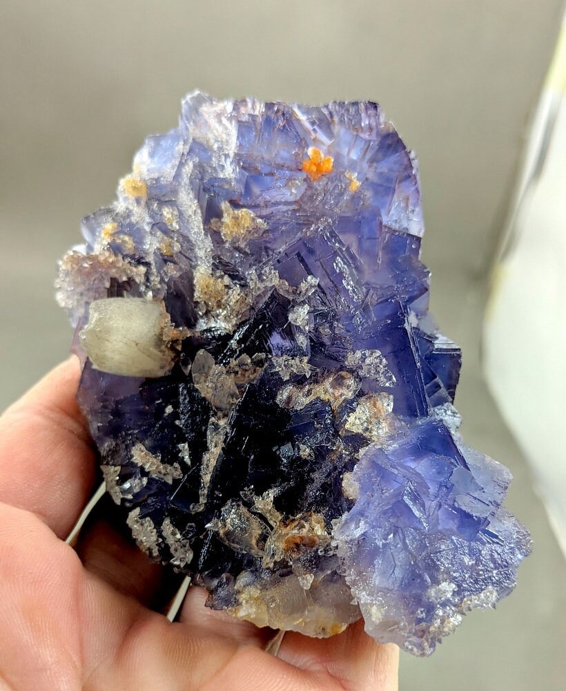 364 Grams Very Beautiful Calcite on Blue Fluorite Crystal From Baluchistan Pakistan (1 of 3)