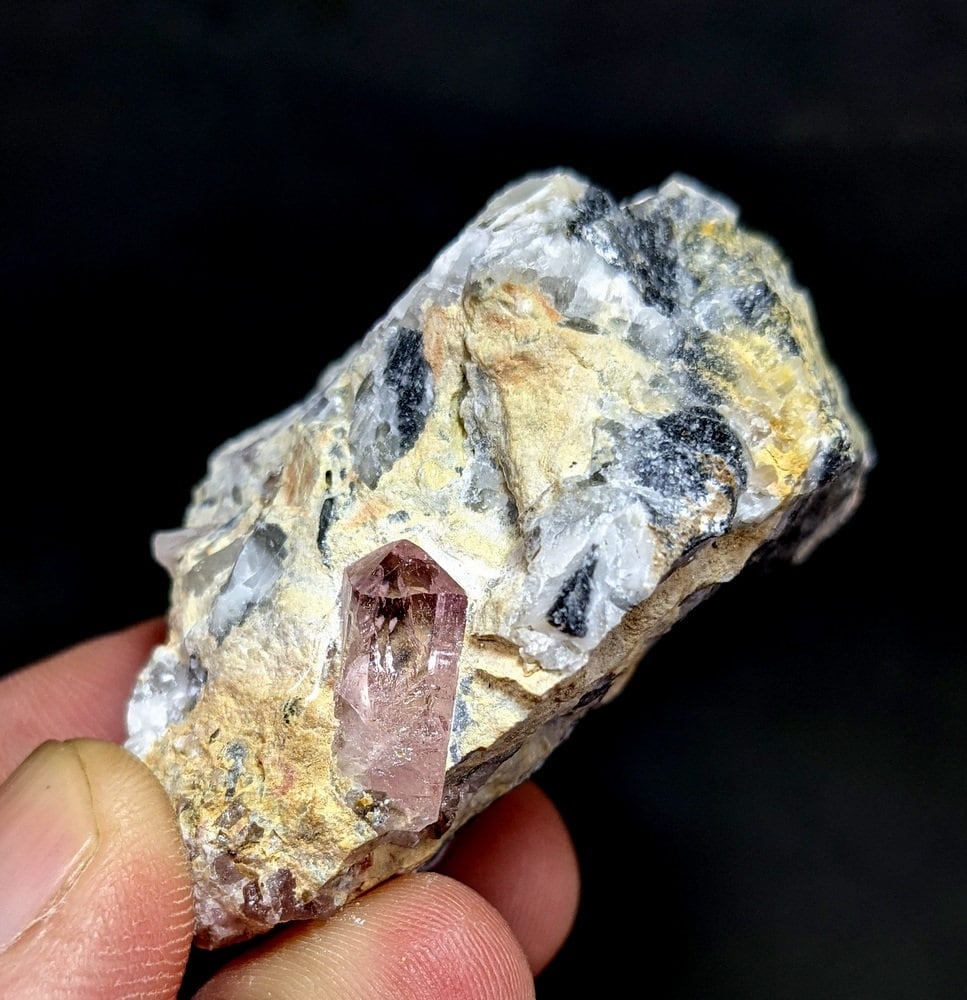 63 Grams Beautiful Rare Pink Topaz on Matrix From Katlang Mardan KPK Pakistan (1 of 5)