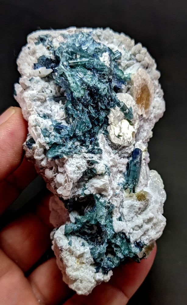 232 Grams Beautiful Indicolite Tourmaline Cluster with Mica on Matrix From Afghanistan (1 of 9)