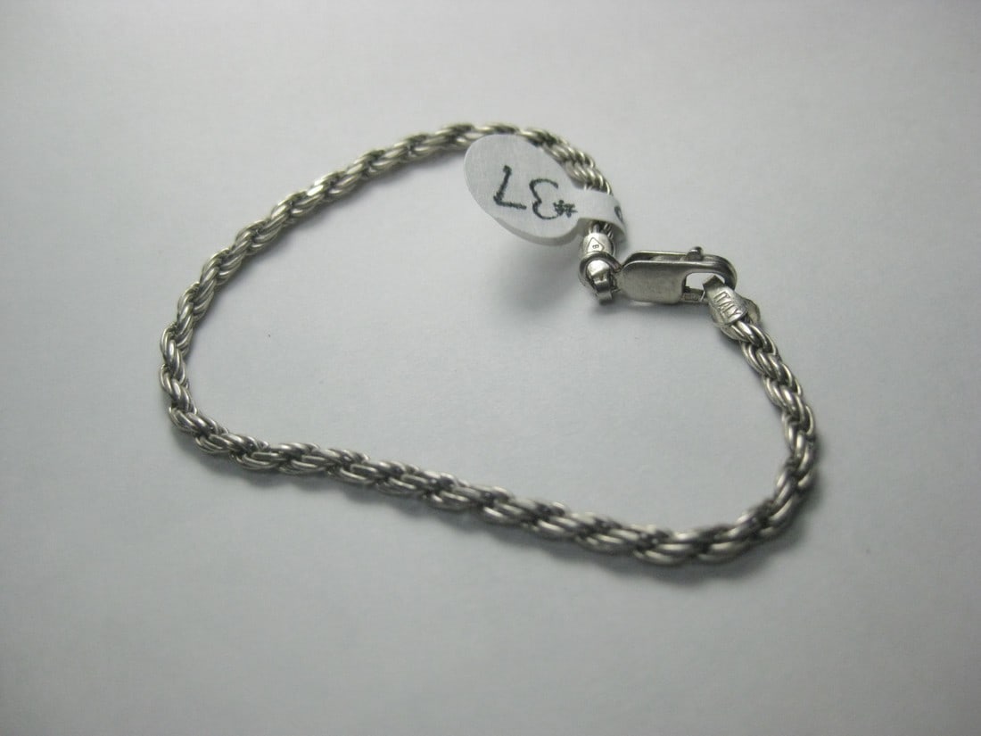 Vintage Sterling Silver Rope Chain Bracelet, 7 (1 of 5)