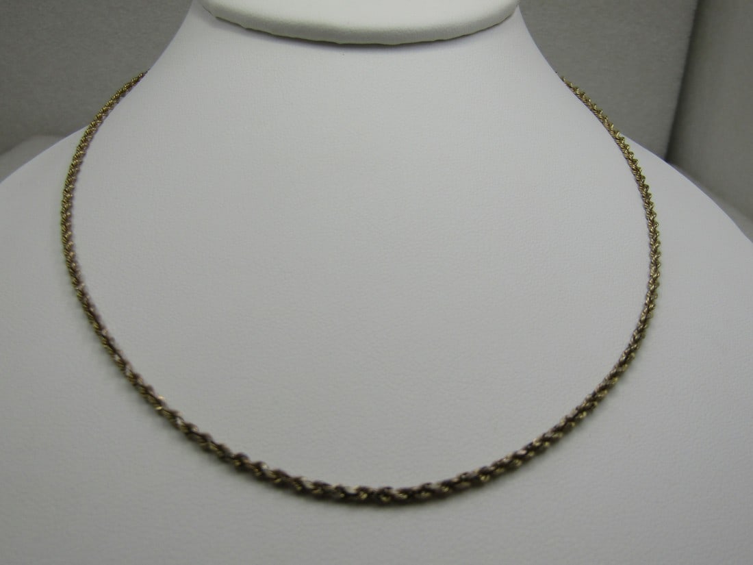 Vintage Sterling & 14kt GF. Rope Necklace, 18", Signed (1 of 5)