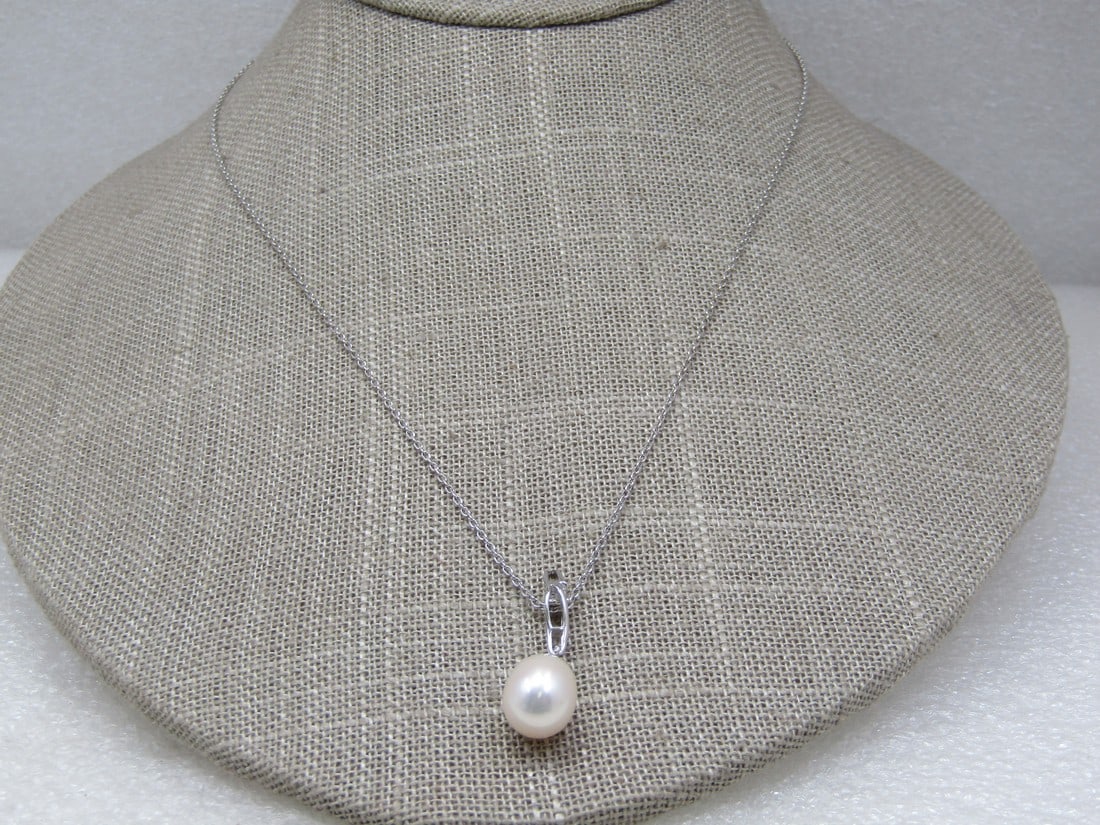 Vintage Sterling Baroque Pearl Necklace, 18" Signed YXY (1 of 6)
