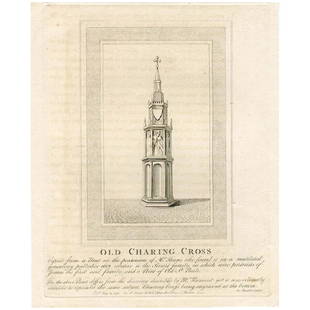 The Old Charing Cross. John Thomas Smith (1791-1800): The Old Charing Cross is one of 95 engravings bound in volume 'Antiquities of London and its Environs' compiled by John Thomas Smith, also known as Antiquity Smith (1766–1833). 'Antiquities of L