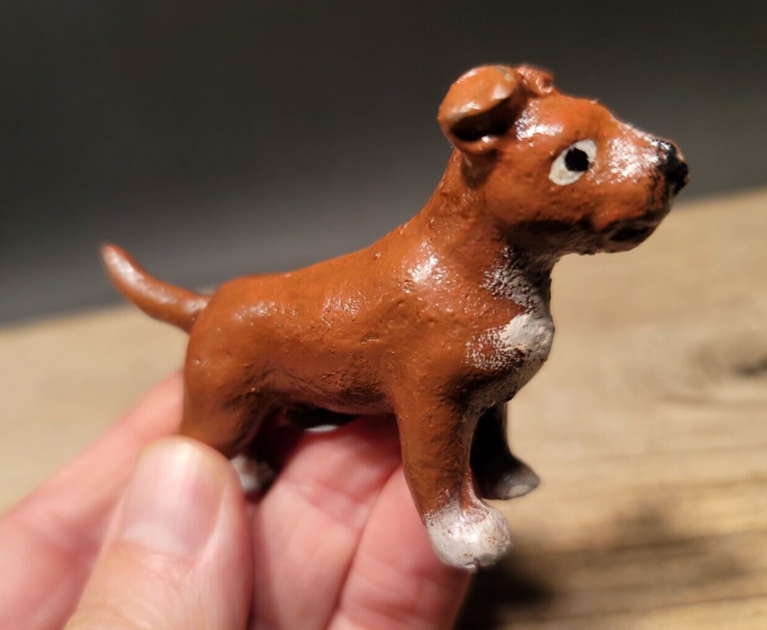 Miniature Cast Iron Pit bull Terrier Dog Figure (1 of 15)