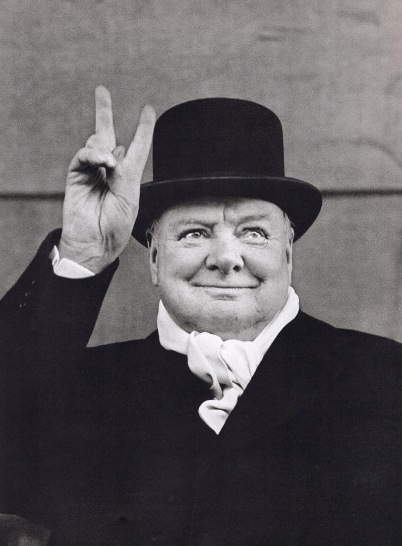 ALFRED EISENSTAEDT - Churchill in Liverpool c. 1951: Artist: ALFRED EISENSTAEDT Print Title: Churchill in Liverpool c. 1951 Medium: Authentic Vintage Sheet-fed photogravure Printing Date: 1960s Printed: Switzerland Image Size: 12 x 9 inches Alfred Eisen