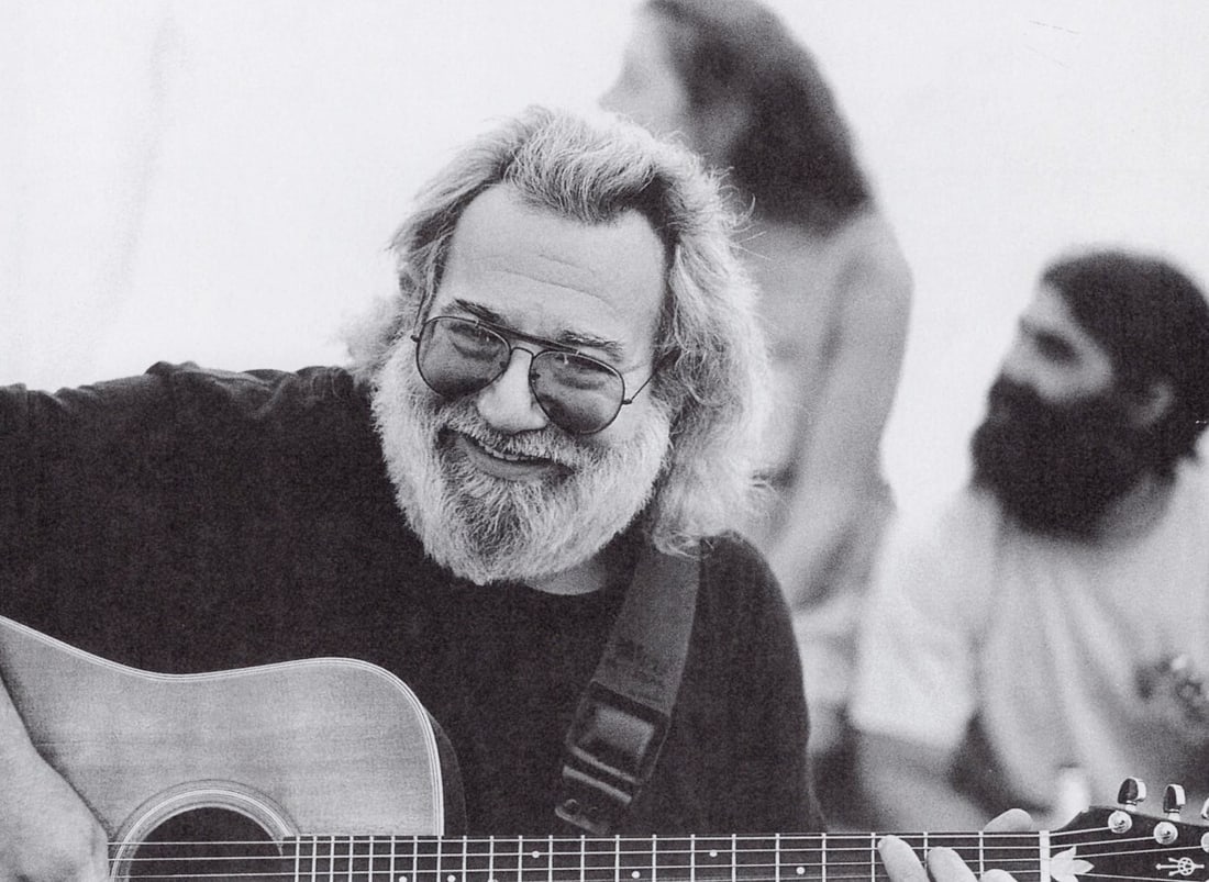 HERB GREENE - Jerry Garcia Backstage at Squaw Valley, August, 1991: Artist:HERB GREENE Print Title: Jerry Garcia Backstage at Squaw Valley, August, 1991 Medium: Photo-lithograph Printed 1990s in the US Image size (inches) approx. 5 x 7” Additional Note: COA incl