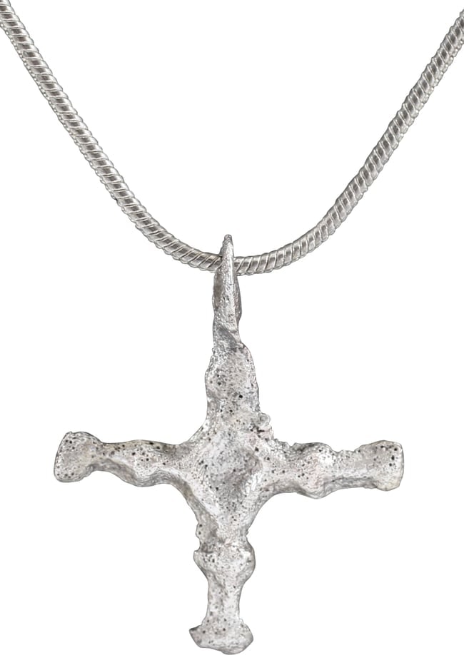 RARE MEDIEVAL CHRISTIAN CROSS NECKLACE, C.800-1000 AD. (1 of 4)