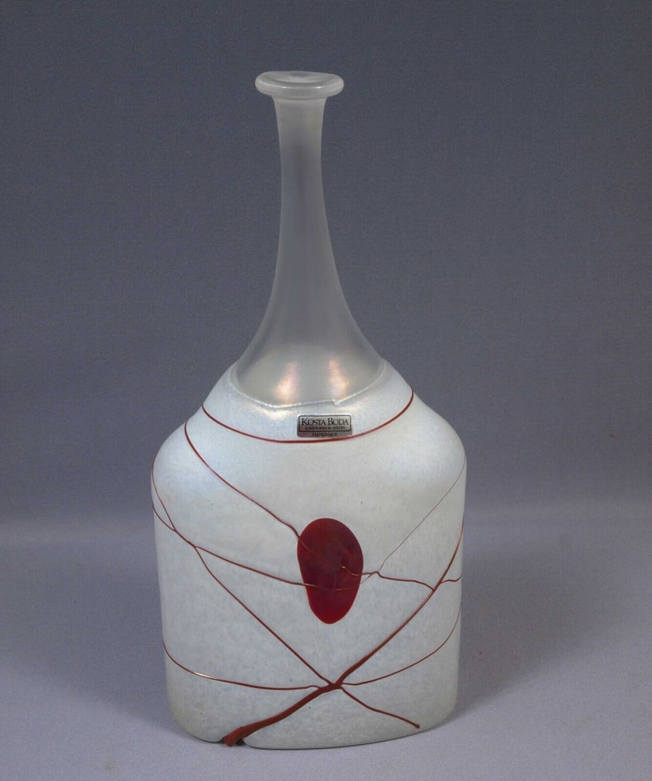 Kosta Boda Bertil Vallien Galaxy Red Glass Art Vase Bottle Modern Sweden LARGE (1 of 6)