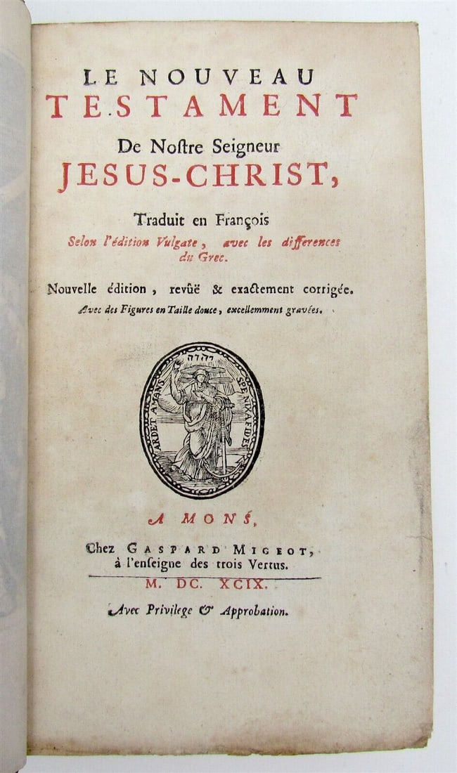 1699 BIBLE in FRENCH ILLUSTRATED antique LE NOUVEAU TESTAMENT 17th CENTURY (1 of 10)