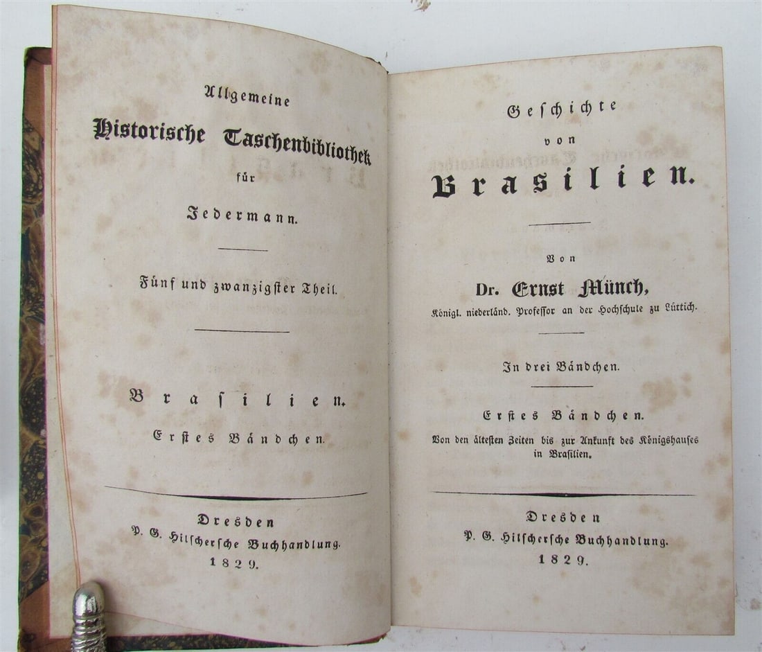 1829 HISTORY OF BRAZIL in GERMAN antique (1 of 4)
