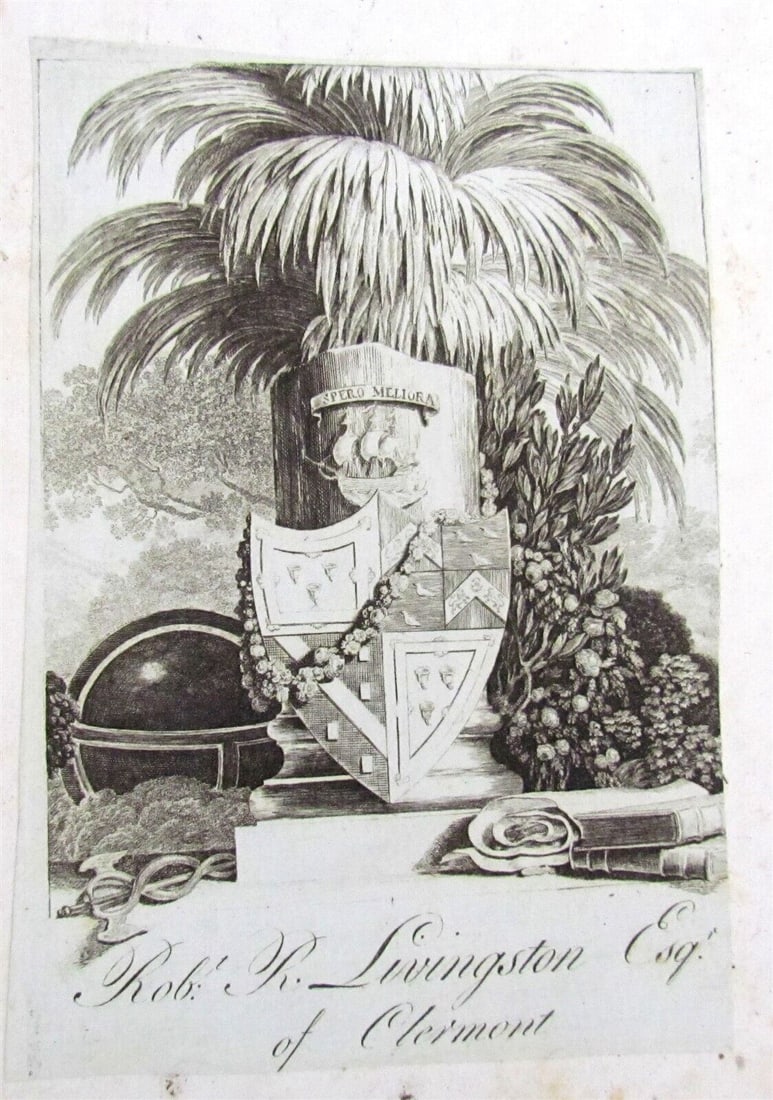 ROBERT LIVINGSTON CHANCELLOR FOUNDING FATHER BOOKPLATE 1790 HISTORY antique (1 of 4)