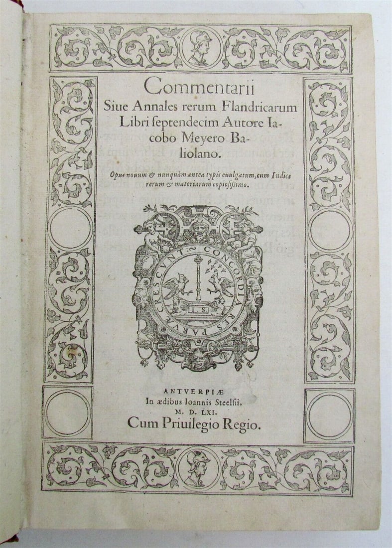 1561 HISTORY of FLANDERS by Jacobus MEYERUS ANNALES RERUM FLANDRICARUM antique (1 of 12)