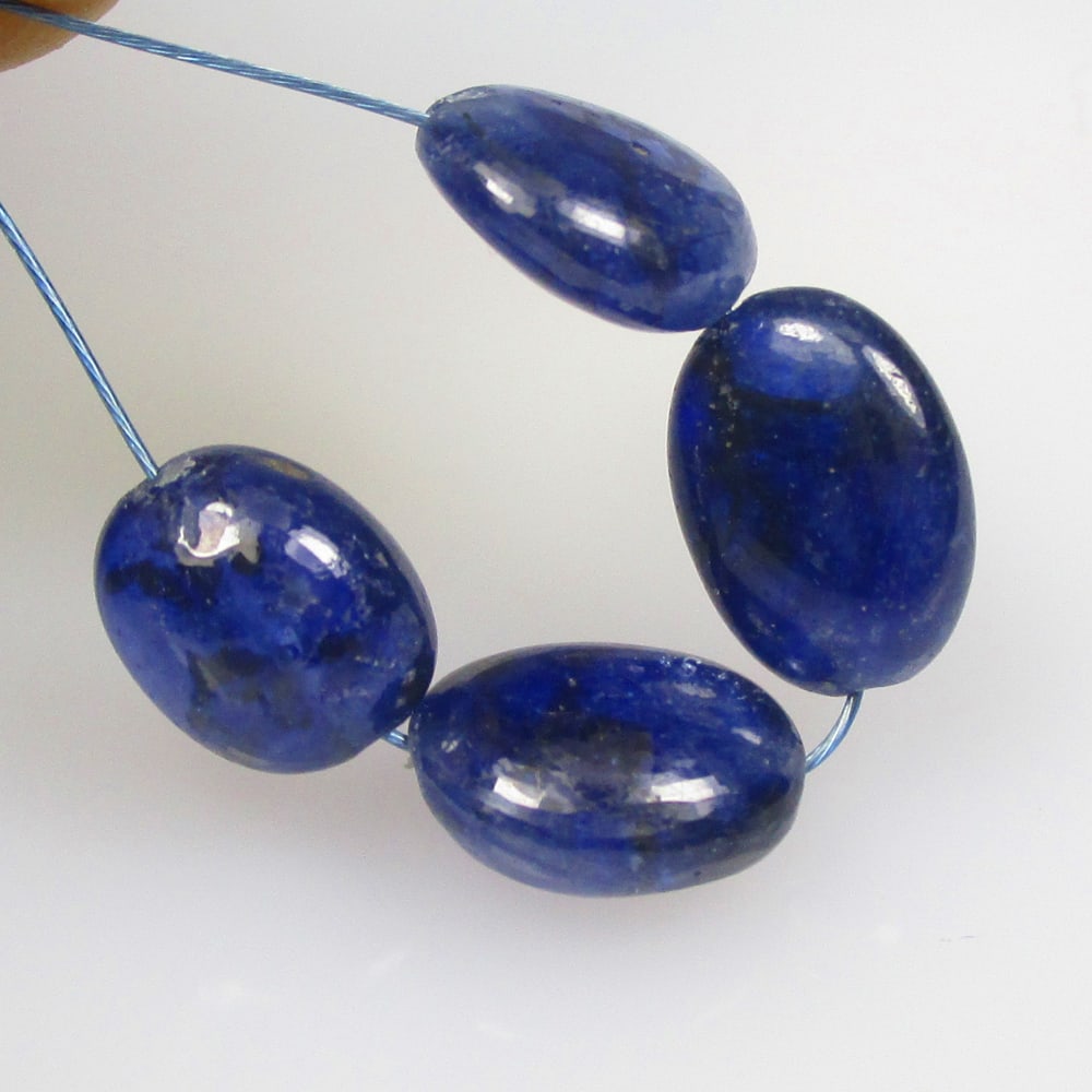 10.05 Ctw Natural 4 Blue Sapphire Dumble Beads (1 of 2)