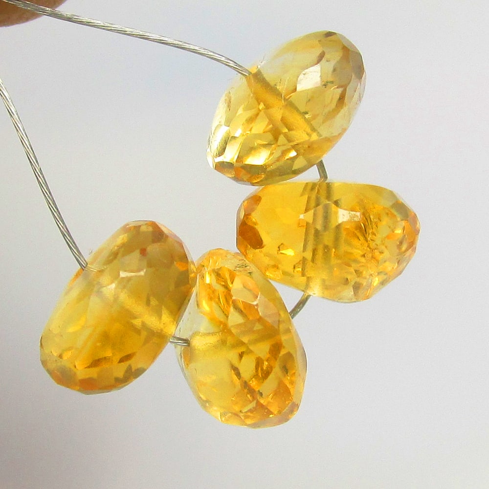 6.76 Ctw Natural 4 Citrine Drilled Round Beads (1 of 2)