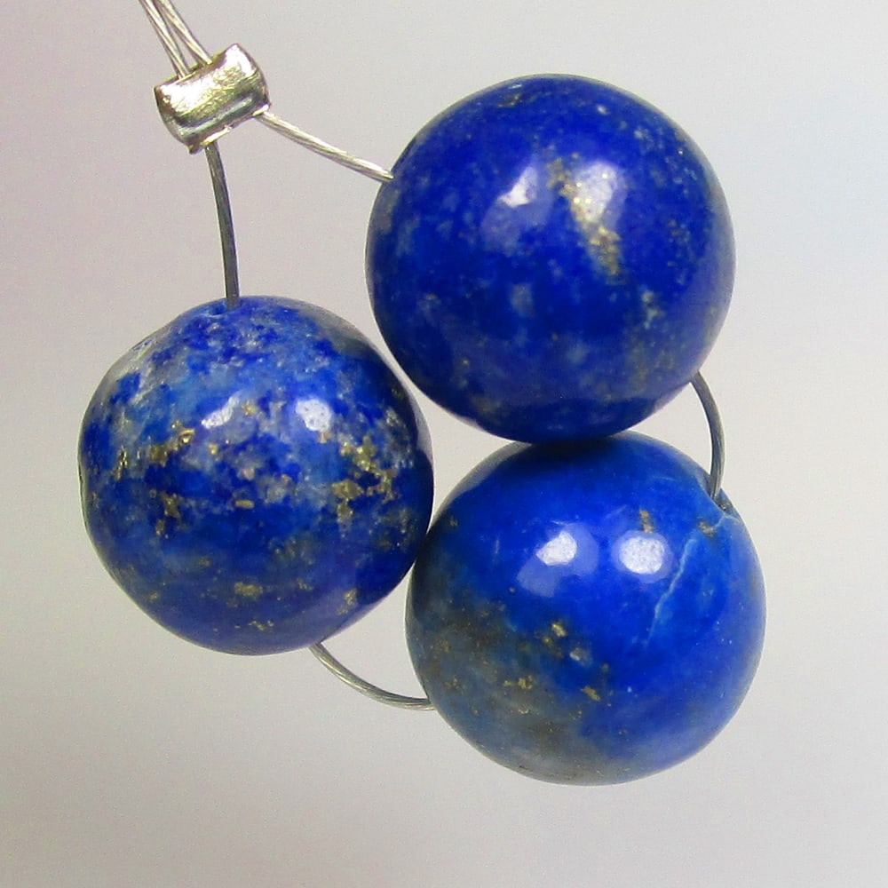 13.43 Ctw Natural 3 Blue Lapis Round Beads (1 of 2)
