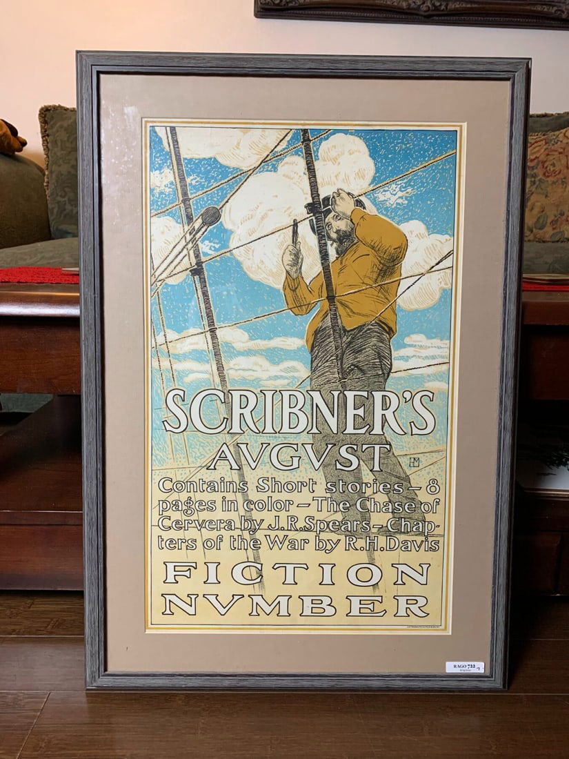 Scribner's August Fiction - Art By Henry Mccarter (1879) 14" X 23" US Advertising Poster - Framed: Scribner's August Fiction - Art By Henry Mccarter (1879) 14" X 23" US Advertising Poster - Framed Reserve: $846.00 Shipping: Domestic: Flat-rate of $112.00 to anywhere within the contiguous U.S. Inter