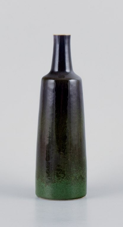 Carl Harry Stålhane for Rörstrand, bottle-shaped ceramic vase decorated in shades of (1 of 4)