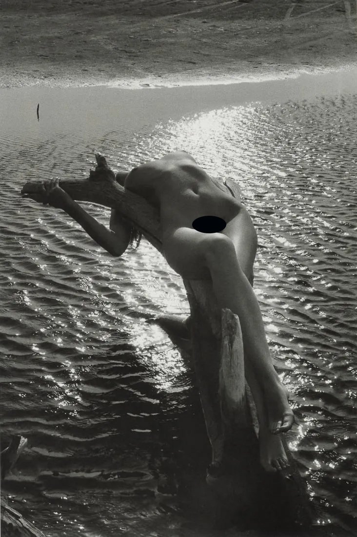 LUCIEN CLERGUE - Female Figure, Saorge, 1997: Artist: Lucien Clergue Title: Female Figure, Saorge, 1997 Medium: Photo Litho, 1999, Germany Dimensions: 8.1x12.2" Description: Heat Wax Mounted on 12x16" Conservation Board Artist Bio: Lucien Clergue