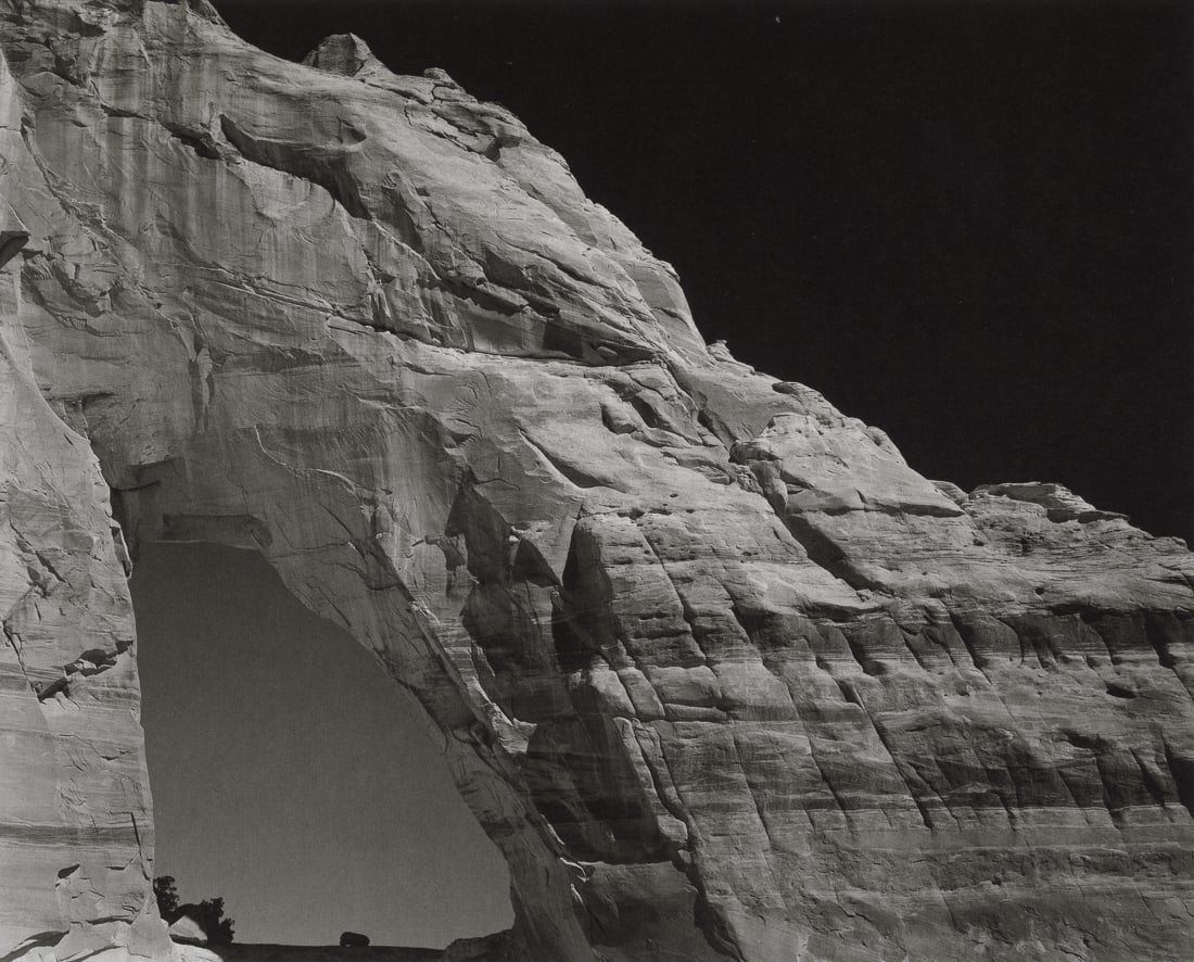 JOHN ERIC HAWKINS - White Mesa Natural Arch, 2000: Artist: John Eric Hawkins Title: White Mesa Natural Arch, 2000 Medium: Photo Litho, 2002, USA Dimensions: 9.95x8" Description: Heat Wax Mounted on 11x14" Conservation Board Artist Bio: John Eric Hawki