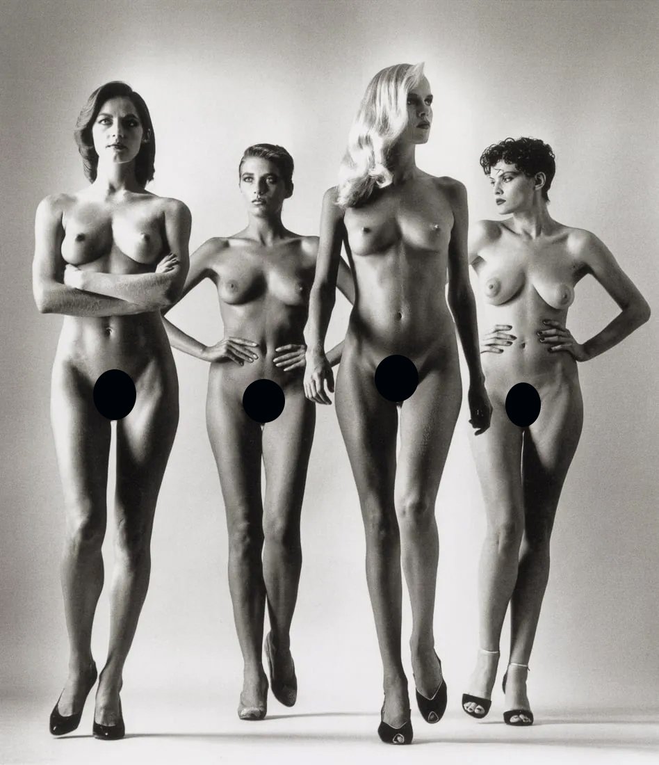 HELMUT NEWTON - Naked and Dressed, Paris, (Naked): Artist: Helmut Newton Title: Naked and Dressed, Vogue, Paris, 1981 (Naked) Medium: Photo Litho, 2012, Italy Dimensions: 8.85x10.25" Description: Heat Wax Mounted on 12x16" Conservation Board Artist Bi