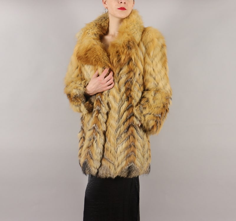 GOLDEN ICELAND FOX FUR JACKET EU: M ; US: 12 (1 of 10)