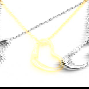 Tiffany & Co Open Heart 18K (10mm) necklace: Beautiful Tiffany & Co "Open Heart" necklace. - In 18-carat yellow gold. - Pendant size: approx. 10mm. - On a 41cm chain. - Weight : 2,05. - Original creation by Elsa Peretti. - Retail price in 2020: