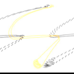 Tiffany & Co Elsa Peretti Bean necklace: Beautiful Tiffany & Co. necklace. - Bean model by Elsa Perreti. - In 18K yellow gold. - Figure a bean, iconic of the brand. - Width pendant: 10 mm approximately. - Weight : 3g approximately. - In very