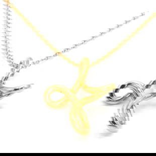 Tiffany & Co Open Cross Elsa Peretti necklace: Beautiful Tiffany & Co. necklace. - A creation of Elsa Peretti, model "Open Cross". - In 18K yellow gold. - Weight : 3,21g. - In very good condition. - Signed. Reserve: $743.00 Shipping: Domestic: Fl