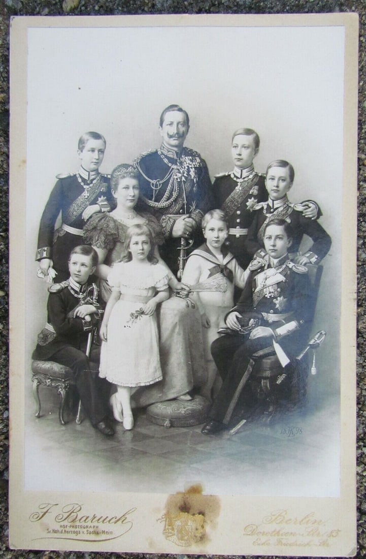 GERMAN KAISER WILHELM FAMILY ANTIQUE CABINET PHOTO Royalty (1 of 2)