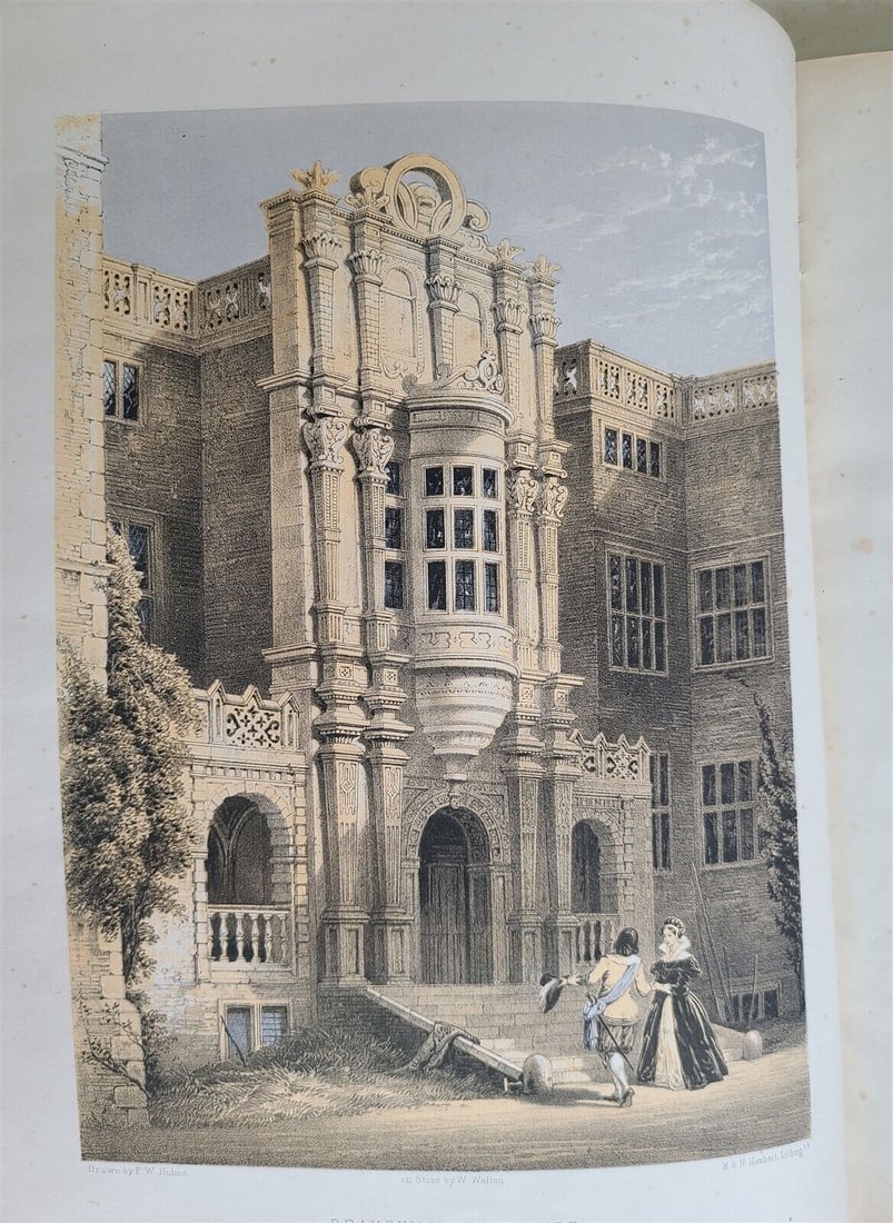 1858 BARONIAL HALLS ANCIENT PICTURESQUE EDIFICES of ENGLAND antique ILLUSTRATED (1 of 15)