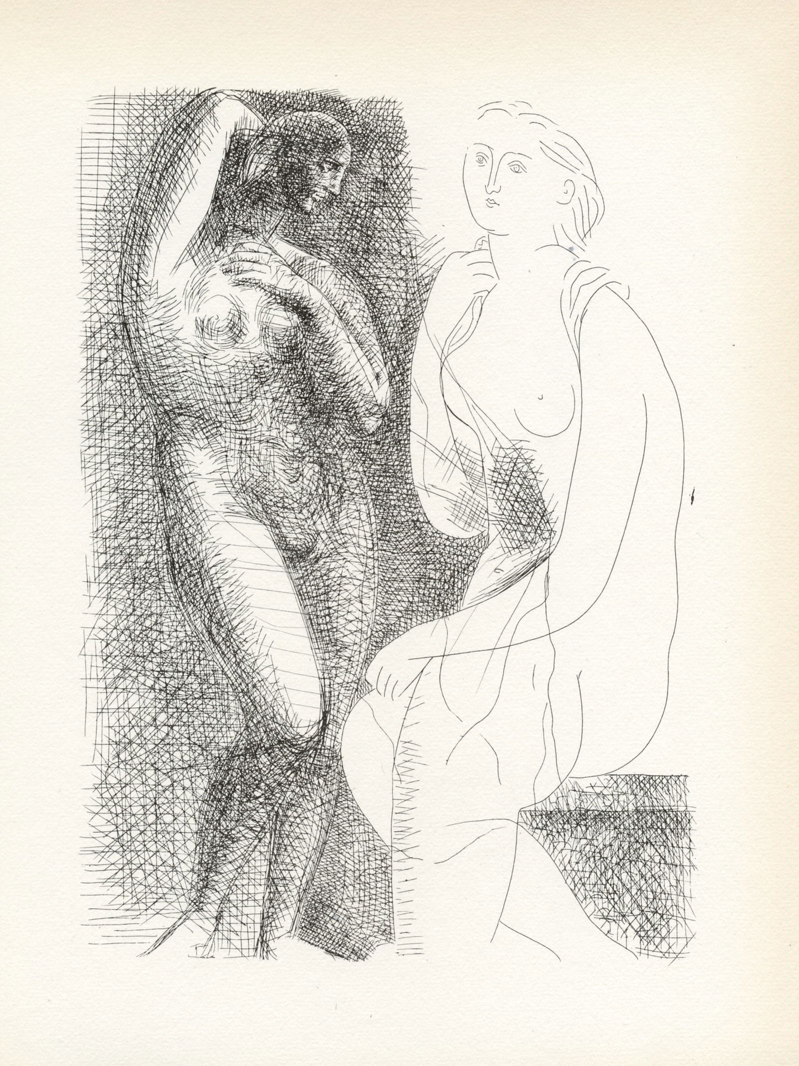 Pablo Picasso Vollard Suite "Nu devant une statue" (1 of 1)