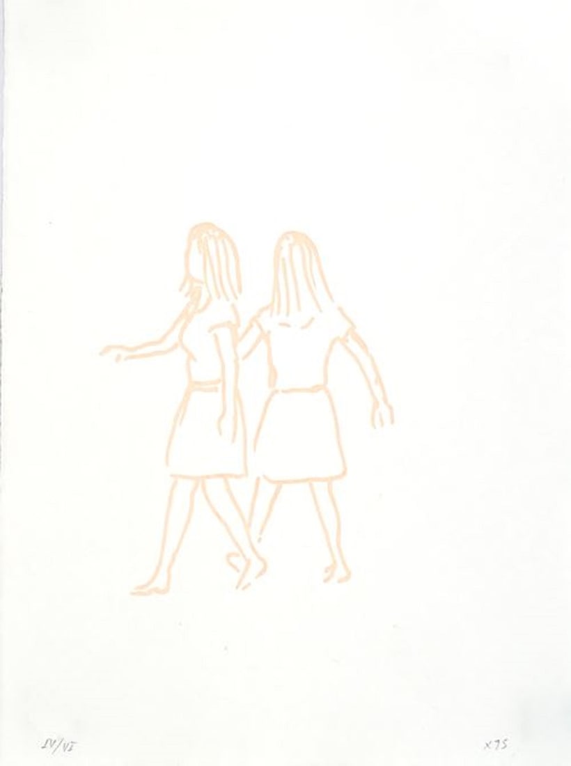 Xisco Mensua Spanish engraving 1995, 12.6 x 9.5 in.: Artist: Xisco Mensua (Spain, 1960) Work Title: Untitled from Portofolio "Junio - Julio" Date/Period: 1995 Medium: engraving Overall Size: 12.6 x 9.5 in. (32 x 24 cm.) Reserve: $80.00 Shipping: Domesti