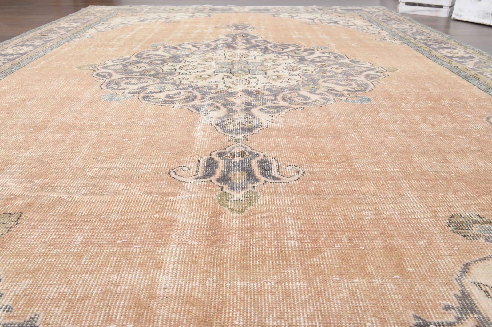 6'9x10'5 ft, Turkish Oushak Handmade Wool Cotton Rug 1970s (1 of 8)