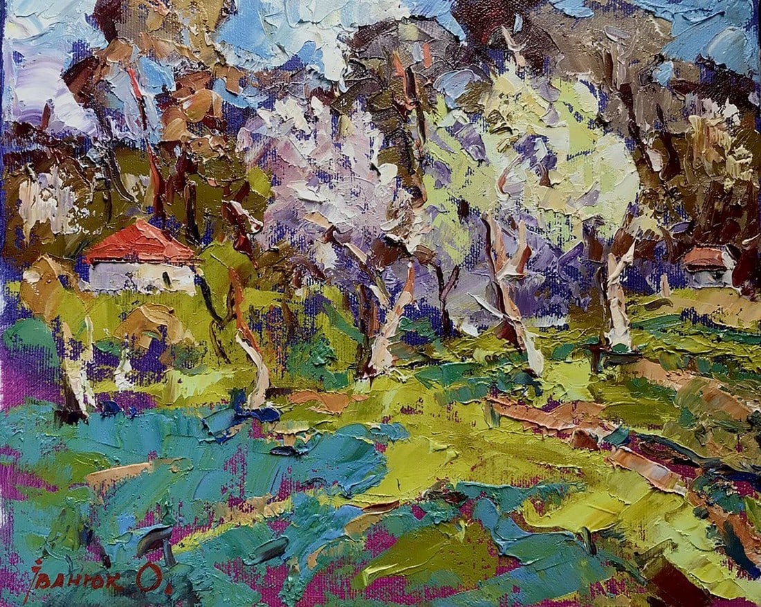 Oil painting Gardens are blooming Kalenyuk Alex (1 of 4)